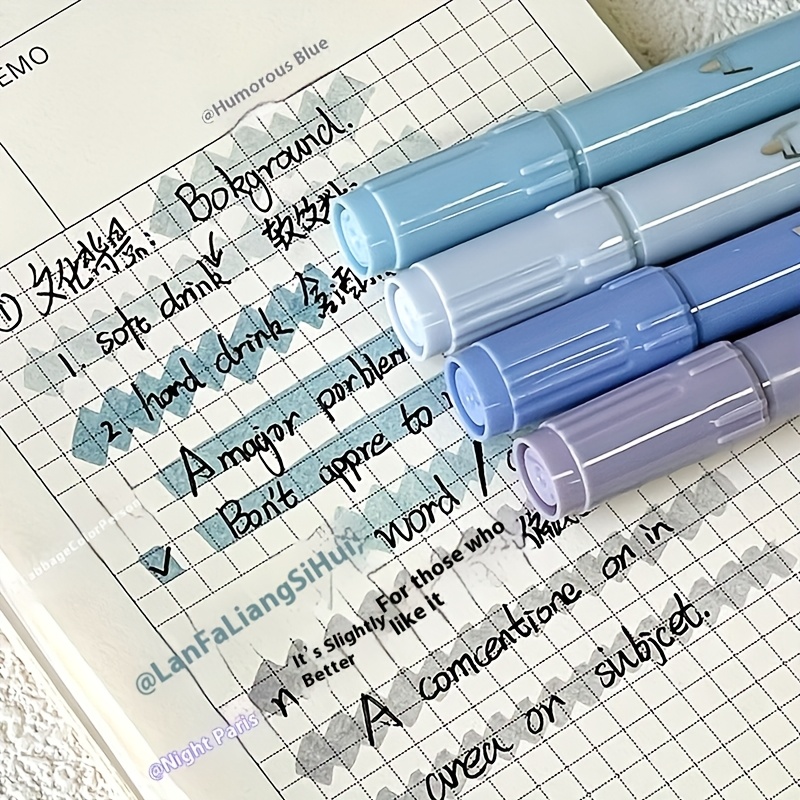Highlighter Set Pastel - 2 Sets of 4 Blue Gradient
