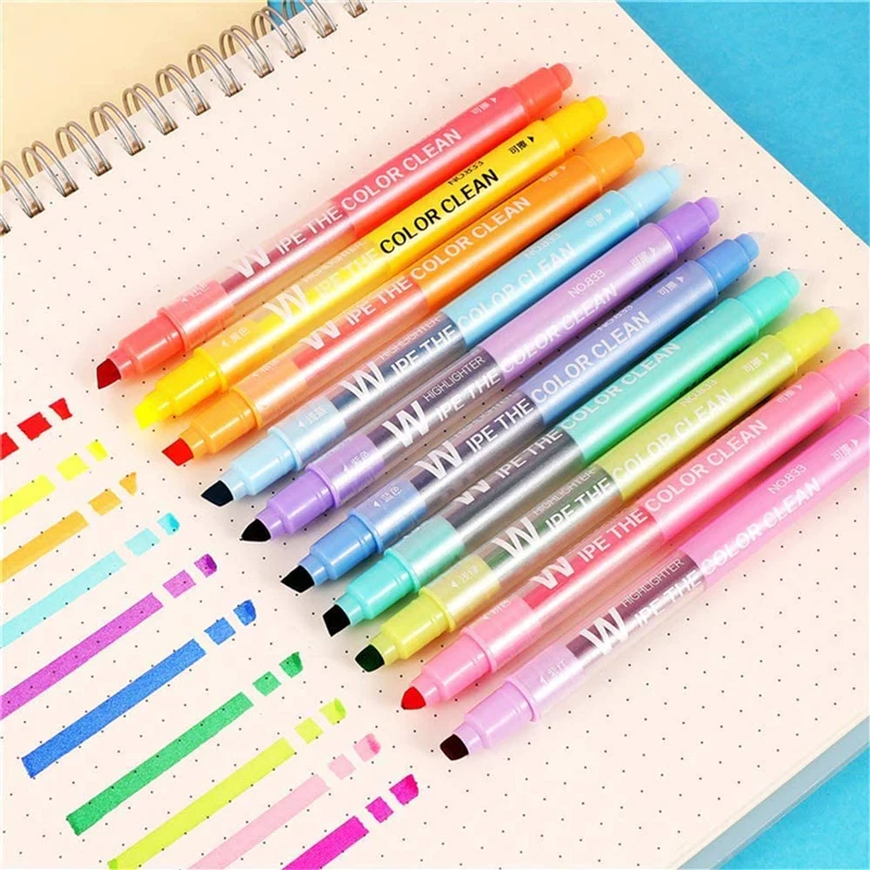 10 Colors Erasable Highlighter - đánh giá và giá Highlighter Set Pastel