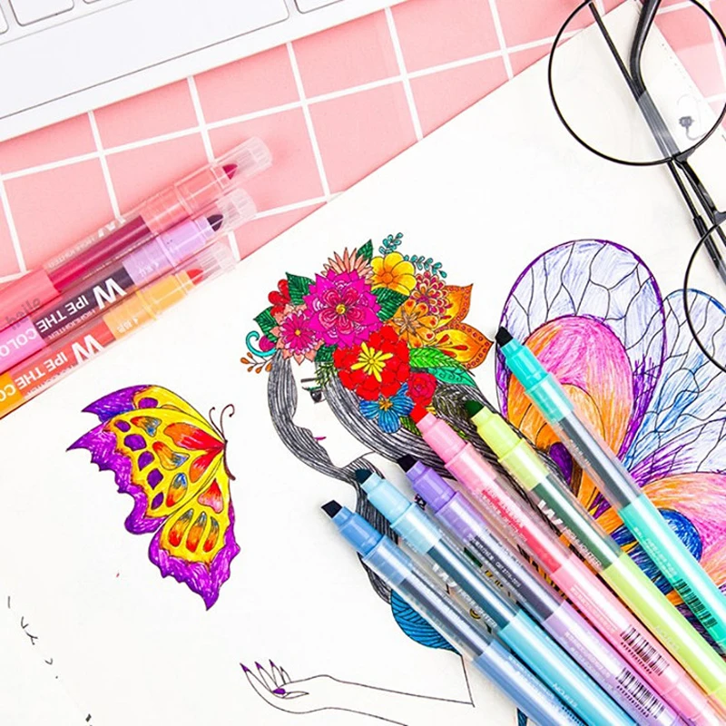 10 Colors Erasable Highlighter - đánh giá và giá Highlighter Set Pastel