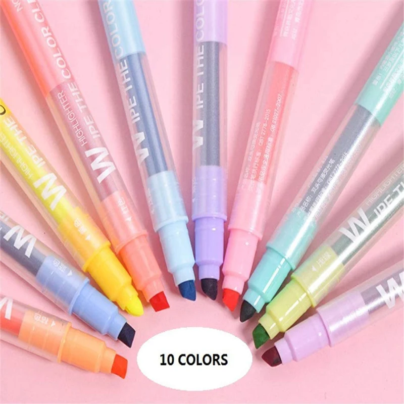 10 Colors Erasable Highlighter - đánh giá và giá Highlighter Set Pastel