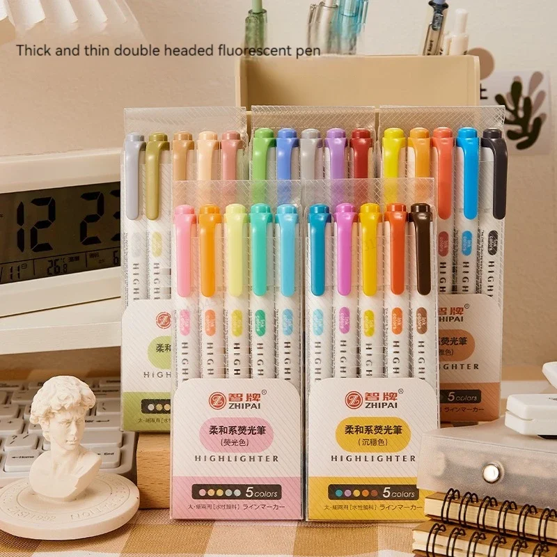 5 Colors/box Double Headed Hig - đánh giá và giá Highlighter Set Pastel