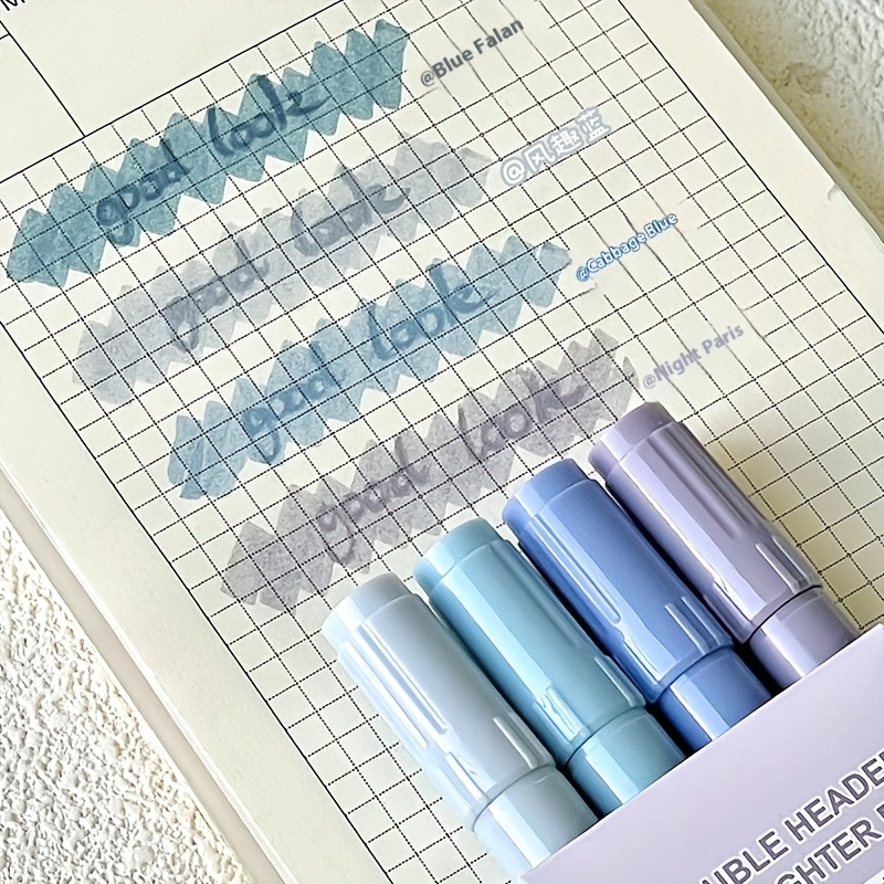 2 Sets of 4 Blue Gradient Dual - đánh giá và giá Highlighter Set Pastel