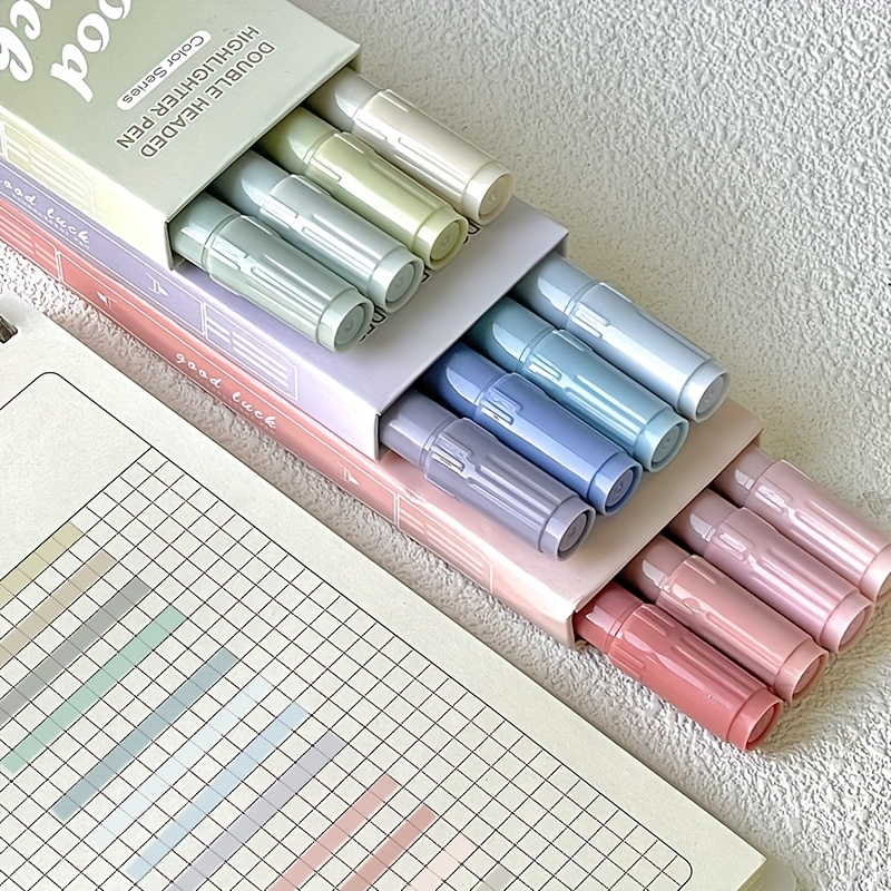 2 Sets of 4 Blue Gradient Dual - đánh giá và giá Highlighter Set Pastel